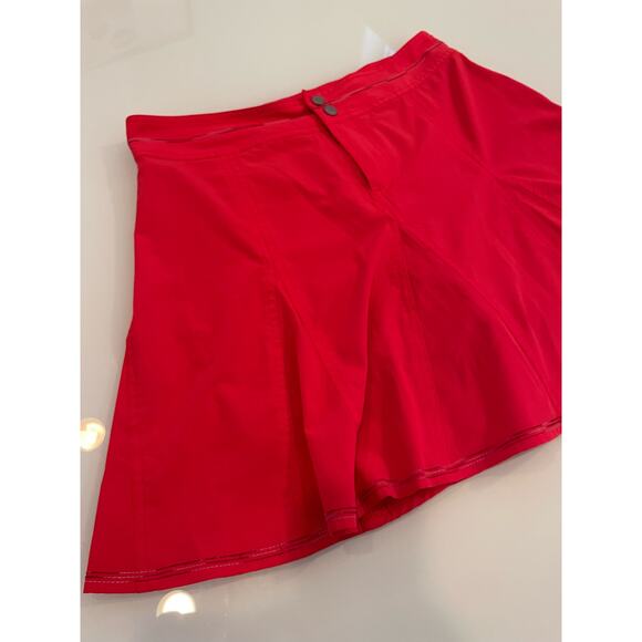 Title Nine Red Tennis Skort Size 8 Back Zipper Pockets - Picture 2 of 6